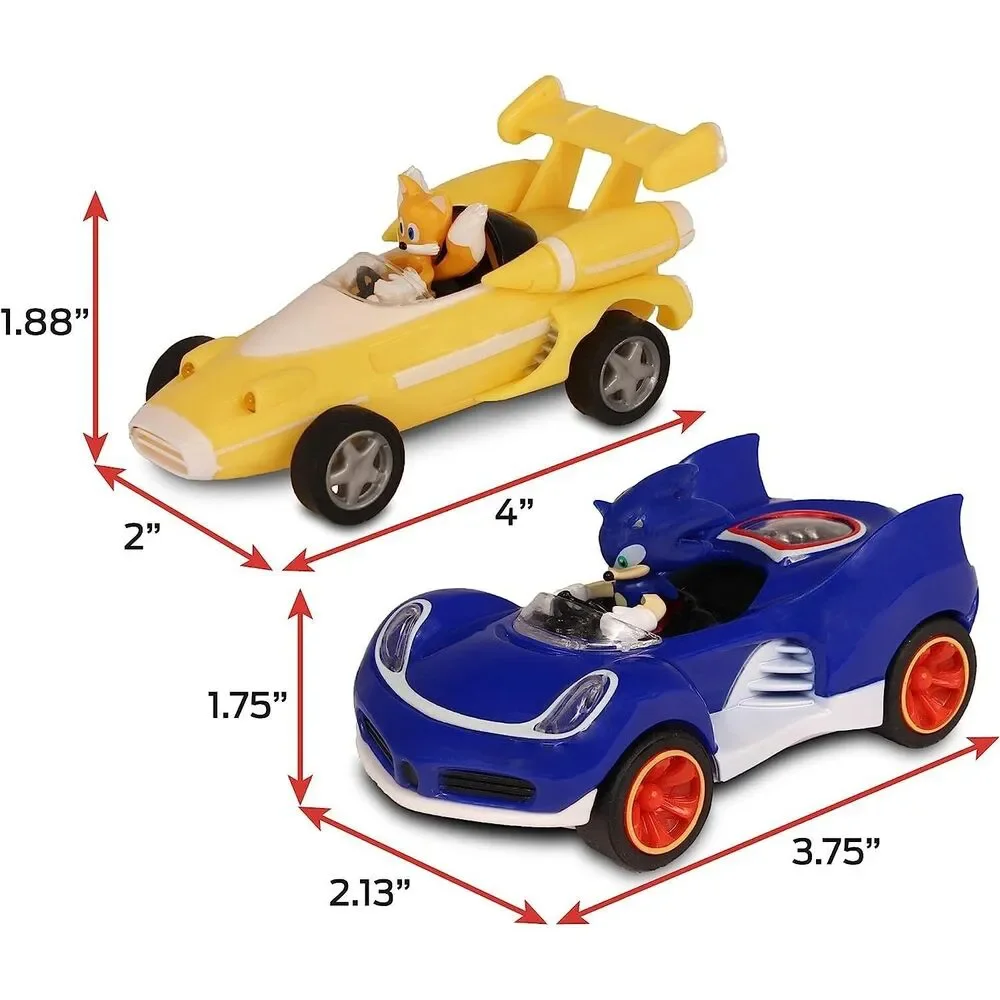 Sonic the Hedgehog and Tails All-Stars Racing Pull Back Legends 2-Pk Toy Gift